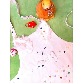 Nyuszi kötény - pöttyös