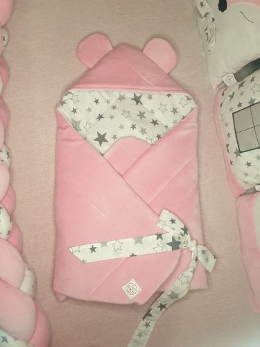 Baba pólya - rózsaszín, csillagos