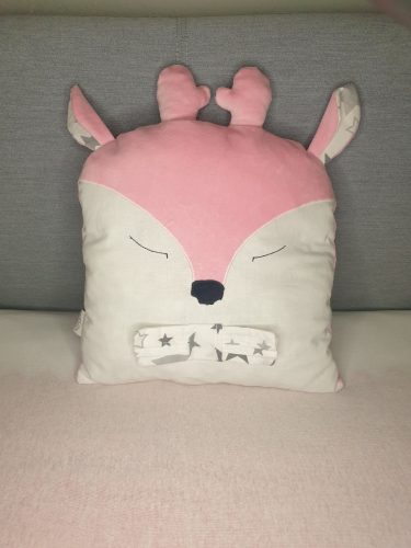 Rácsvédő párna - Őzike, rózsaszín, csillagos