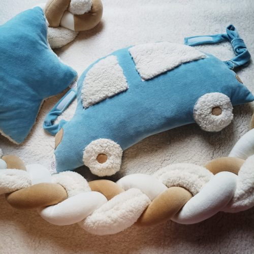 Rácsvédő fejvédő párna - Autó, plüss-sherpa