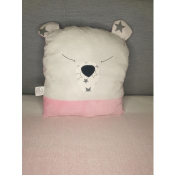 Rácsvédő párna - Maci, rózsaszín, csillagos